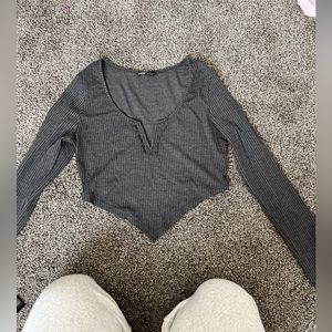 Date night grey crop top size Large